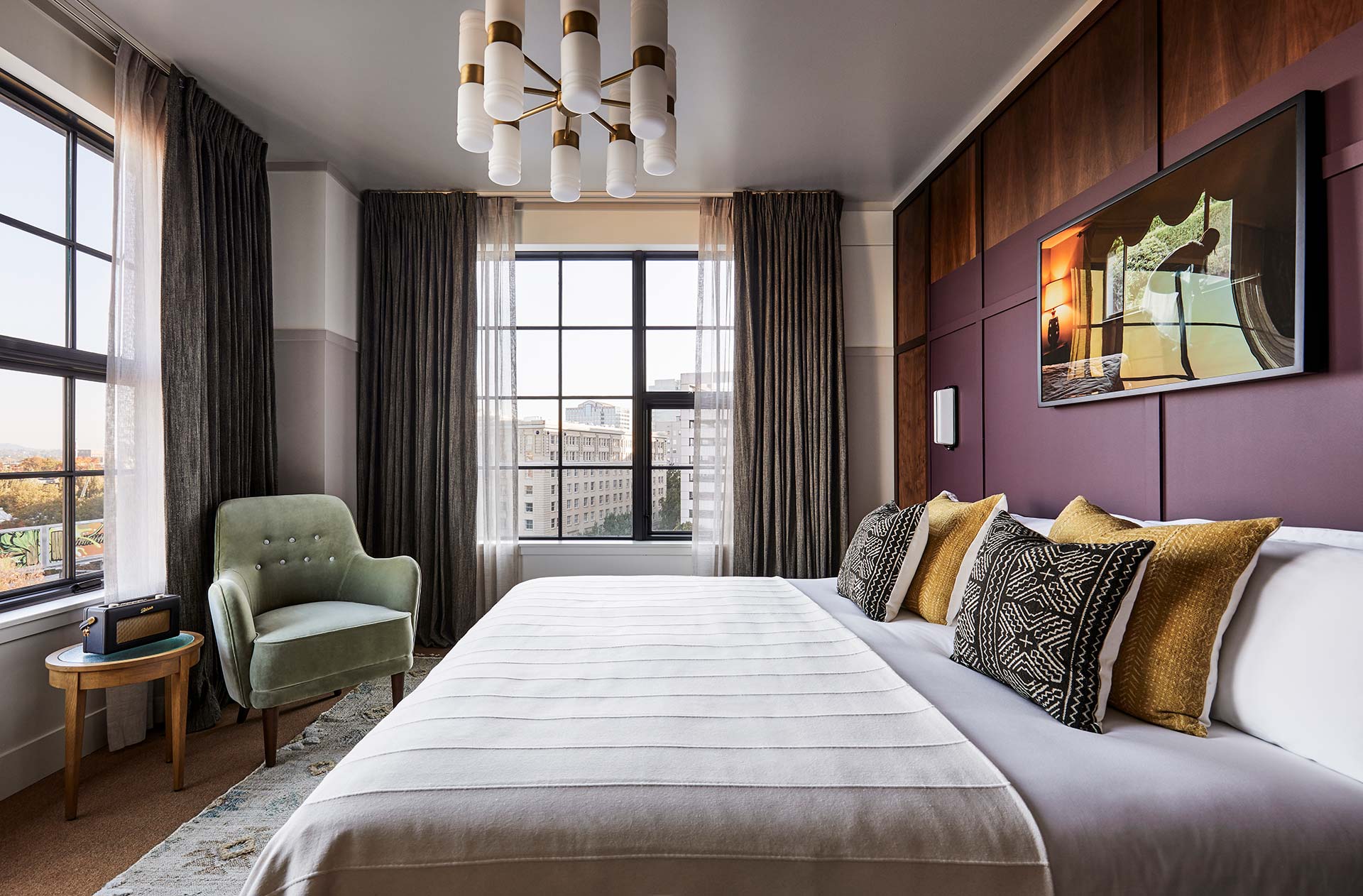 Bedroom with lots of light